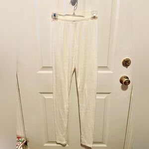 Free people ivory ribbed sweater leggings with velvet waistband